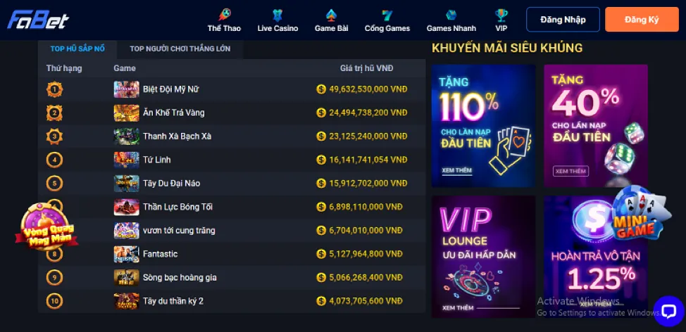 Tiền thưởng chào mừng 78win01